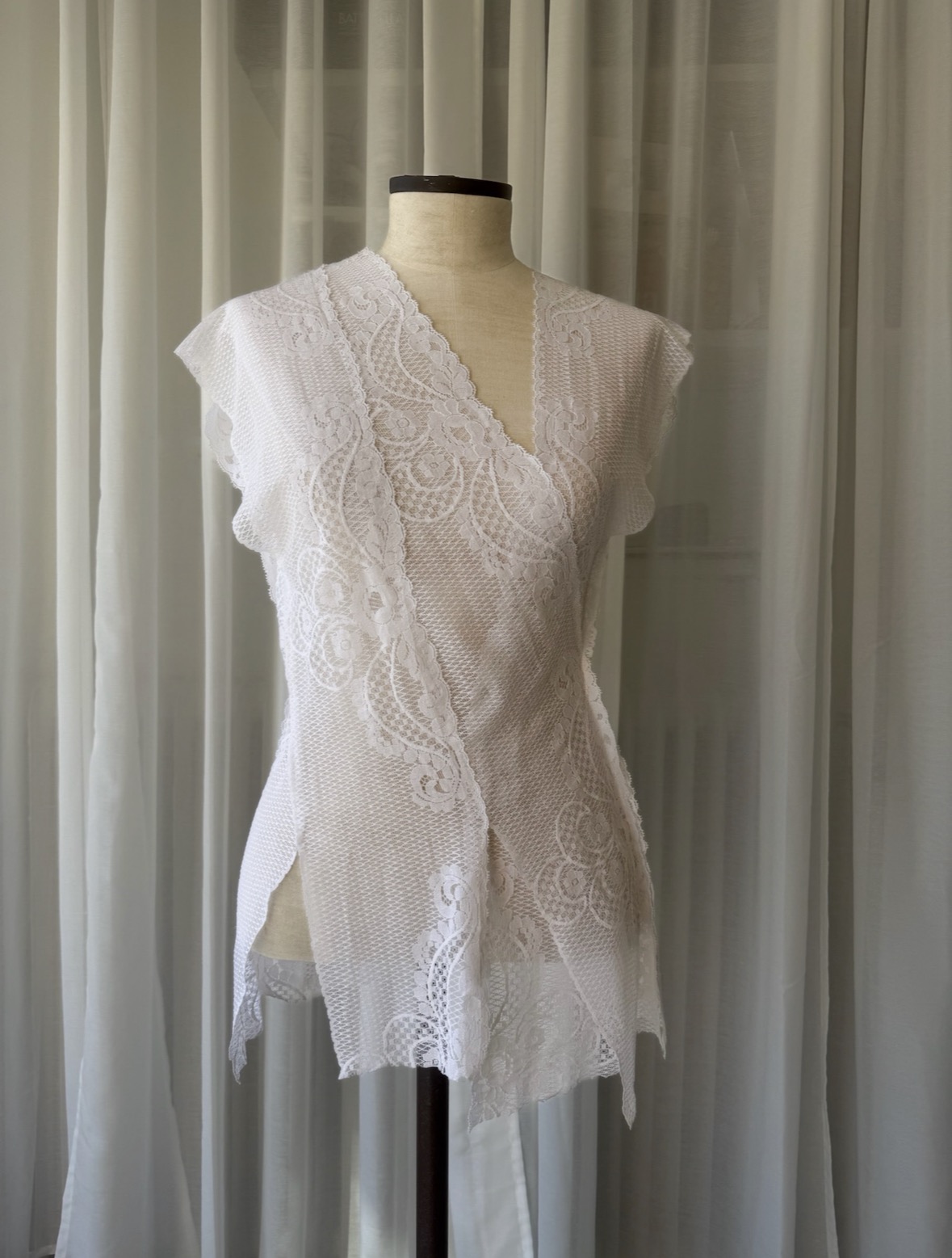 Lace panel top - White - Image 2